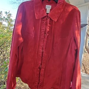 Red Suede Ruffle Jacket